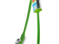 Scotch-Brite Double Sided Toilet Brush with long handle, cleans inside the rim, Easy to hang, suitable for indian and western toilet (Green Pack Of 1)