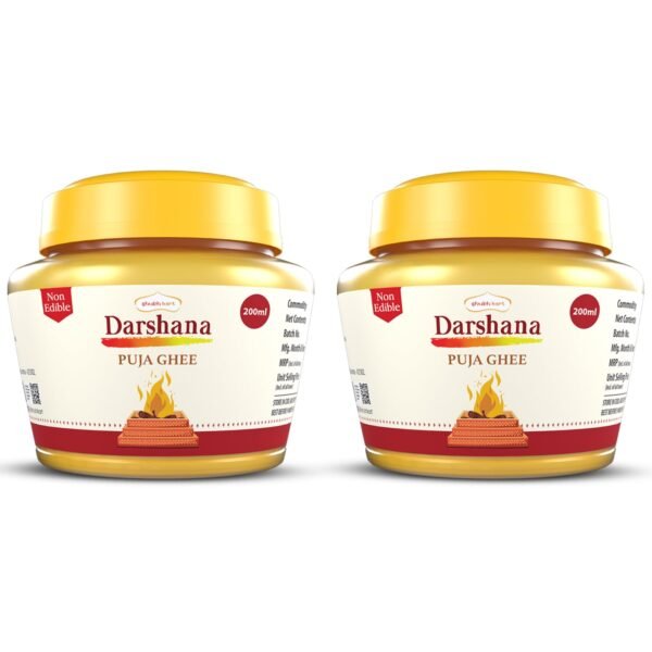 Shubhkart Darshana Puja Ghee - 200 ML (Pack of 2) for Daily Puja, Festivals| Puja Deepam Oil (Ghee for Pooja) Puja Ghee for Diya or lamp and Wicks or Batti | Non-Edible | Diwali Lights | Diwali Diyas