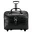 Siamod CARUGETTO 45295 Black Leather Detachable-Wheeled Laptop Case