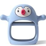 Silicone Teething Toys for Babies 0-6month, Infant Hand Teether Pacifiers for 0-6 Months Breastfeeding Babies, Easy Grip Teething Mitten (Blue)