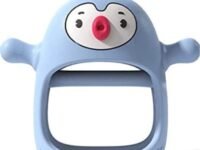 Silicone Teething Toys for Babies 0-6month, Infant Hand Teether Pacifiers for 0-6 Months Breastfeeding Babies, Easy Grip Teething Mitten (Blue)