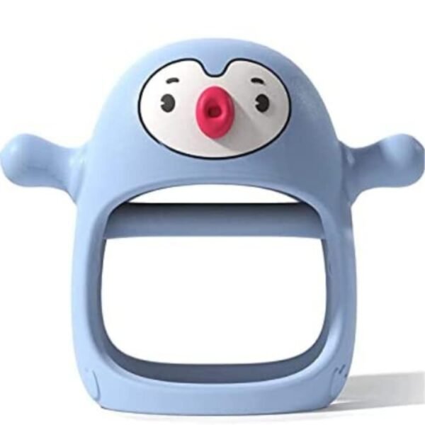 Silicone Teething Toys for Babies 0-6month, Infant Hand Teether Pacifiers for 0-6 Months Breastfeeding Babies, Easy Grip Teething Mitten (Blue)