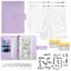 Sinbyuer File Folder Ring Binder Notebook Set, A6 PU Leather Binder Clip with Envelopes, Budget Sheets, Label Stickers, 1 Ruler, Ring Binder Clip Stationery Supplies (Purple)