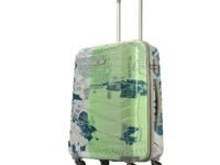Skybags Medium ABS Trooper Size Hardshell Luggage (65 Cm) | Printed Luggage Inline Trolley Bag with 4 Wheels and Resetable Combination Lock | Unisex, Green