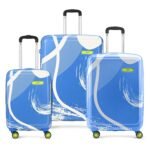 Skybags Splash Set (55+65+75 cm) | Printed Luggage Trolley Set with 8 Wheels and in-Built Combination Lock | Unisex (Blue)