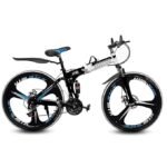 Skyride Bikes X6 Series BM Cycle – Foldable Bicycle with 21-Speed Gears, Carbon Steel Frame, Dual Suspension & Disc Brakes for a Smooth & Comfortable Ride | Ideal for City Rides | Black & White