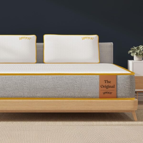 SleepyCat Original Ortho Mattress with AirGen™ Memory Foam | Medium Firm Feel for Balanced Comfort | 6 Inch Bed Mattress | Anti-Bacterial Fabric Cover |10 Years Warranty|(King Size,75x72x6 inches)