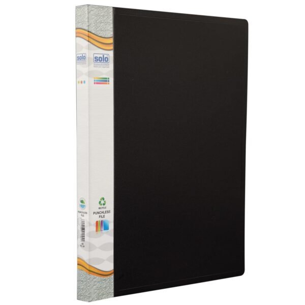 Solo Punchless Clip File - FC Size | Adjustable Lever Clip | No Need to Punch Paper | Storage Pocket for Loose Leaf & Cards | Ideal for Secure Document Storage at Home, Office & School