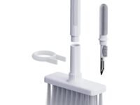 Sounce Cleaning Soft Brush Keyboard Cleaner 5-in-1 Multi-Function Computer Cleaning Tools Kit Corner Gap Duster Keycap Puller for Bluetooth Earphones Lego Laptop AirPods Pro Camera Lens (White)