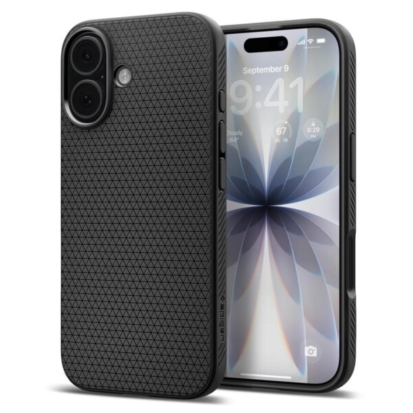 Spigen Liquid Air Back Cover Case for iPhone 17, Durable Protection, Air Cushion Technology - TPU | Matte Black