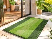 Status Contract Anti Slip Front Door Mat|(38x58cm) Living Room Rug for Entrance Door|Polypropylene Floor Mat for Home|Essential Small Rug for Office, Bedroom & Kitchen| (Green), Rectangular