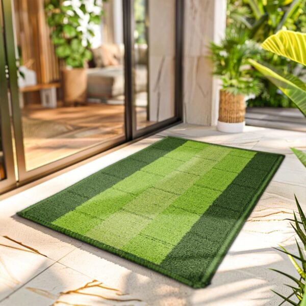 Status Contract Anti Slip Front Door Mat|(38x58cm) Living Room Rug for Entrance Door|Polypropylene Floor Mat for Home|Essential Small Rug for Office, Bedroom & Kitchen| (Green), Rectangular