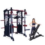 Steel Multi Home Gym FTS-108 - Functional Trainer with Adjutable Exercise Gym Bench MB-900| for Commercial Gym Or Home Gym, Black