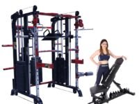 Steel Multi Home Gym FTS-108 - Functional Trainer with Adjutable Exercise Gym Bench MB-900| for Commercial Gym Or Home Gym, Black