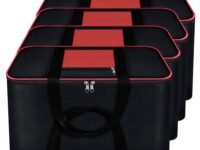 Storite 4 Pack Nylon Big Moisture Proof Underbed Storage Bag For Clothes Large (54 x 46 x 28 cm) - Black Rectangular