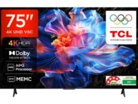 TCL 189 cm (75 inches) Metallic Bezel Less Series 4K Ultra HD Smart LED Google TV 75V6C (Black)