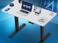 The Sleep Company - AeroPlus Electric Height Adjustable Desk | Ergonomic Work from Home Table | 4 Memory Presets | 2 Years Warranty | 1200 x 600 Thick Top | Free Installation | White & Black