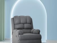 The Sleep Company Luxe Motorised Recliner Sofa | Patented SmartGRID Technology | German Engineered Mechanism | 1 Seater - Superior Seat Comfort | Premium Upholstery | Grey | Free Installation