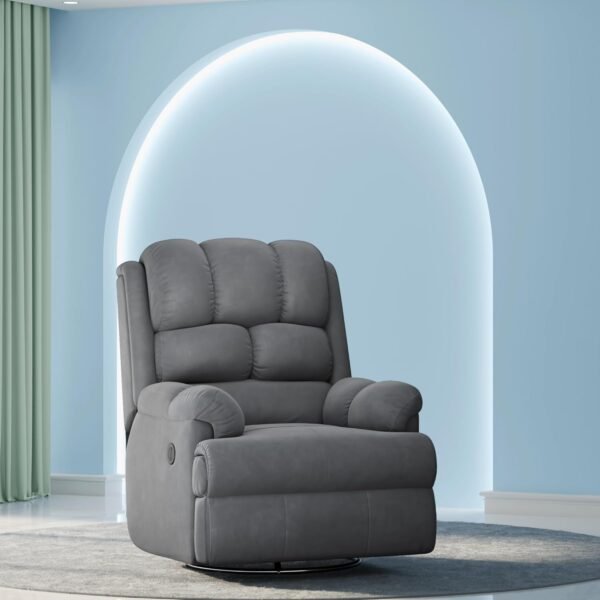 The Sleep Company Luxe Motorised Recliner Sofa | Patented SmartGRID Technology | German Engineered Mechanism | 1 Seater - Superior Seat Comfort | Premium Upholstery | Grey | Free Installation