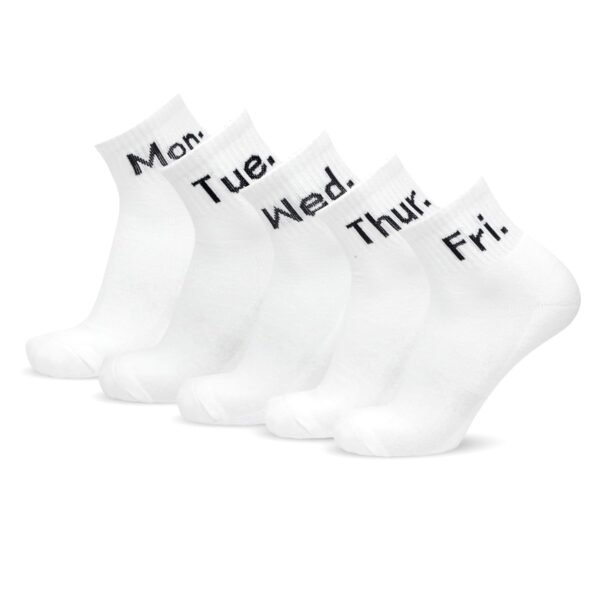 The Sock Street Ankle Length Socks For Men Combo, Made With Durable & Breathable Cotton, Anti Odour & Anti Bacterial, 5 Pair Days of the Week, Ideal for Gym, Running, Office, Sports Sox