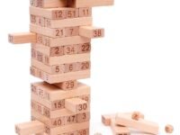 Toy Imagine 54 Pcs Wooden Tumbling Tower Game – Indoor Stacking Puzzle Blocks for Kids, Adults & Families – Fun Balancing Toy for Boys & Girls of All Ages – Party Game & Brain Teaser