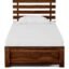 Twin Sheesham Wood Single Bed With Storage, Natural Brown, Contemporary Style, Maple Finish