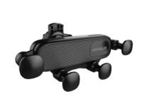 UN1QUE Car Mobile Holder AC Vent Car Mount, Auto Locking Stylish Design Compatible with All Smartphones, Car Phone Holder with 360 Degree Adjustable Viewing Angles, Universal Fit for Cars (PH03 Black)