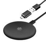 UNIGEN UNIPAD 200 Wireless Charger, 15W Qi Fast Wireless Charging Pad [USB A to C Cable] Compatible with All Wireless Compatible Smartphones and Earbuds (Black)