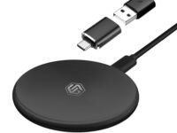 UNIGEN UNIPAD 200 Wireless Charger, 15W Qi Fast Wireless Charging Pad [USB A to C Cable] Compatible with All Wireless Compatible Smartphones and Earbuds (Black)