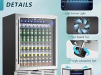 UniMarket24-Inch Built-in Beverage Cooler: 180-Can Capacity for Kitchen Bar & Office - Store Beer Soda Wine & More