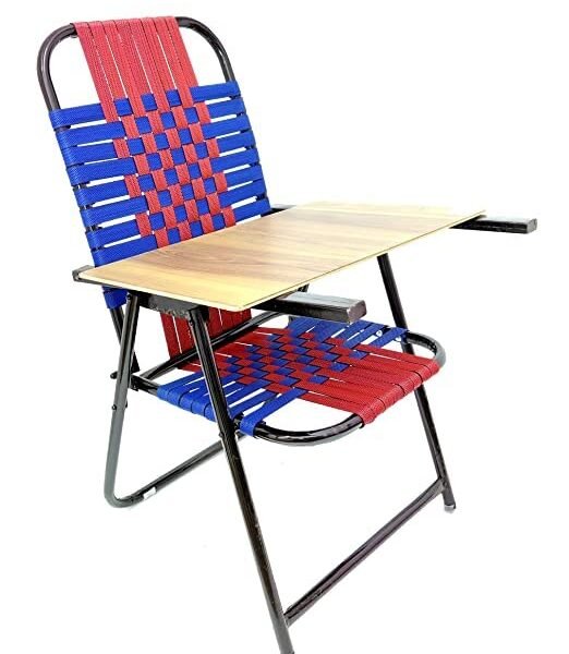 VASVAI Square Strong Folding Cotton Chair & Free 6mm pad for Laptop and Reading (Multicolour) (KA-27)