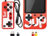 VGRASSP Two Player 400 in 1 Handheld Video Game Console for Kids – Retro Portable Console with Built-in Classic Games, Rechargeable Battery, Gift for Boys & Girls - Color As Per Stock