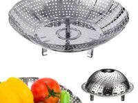 Veggie Vegetable Steamer Basket, Folding Steaming Basket, Metal Stainless Steel Steamer Basket Insert, Collapsible Steamer Baskets for Cooking Food, Expandable Fit Various Size Pot