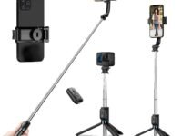 WeCool S2 Selfie Stick Tripod, 6sec Telescopic Pole with 42in/106cm extendable Selfie Stick, Detachable Mobile Holder with Wireless Remote for Photoshoot & Vlogging, Compatible with iPhone & Android