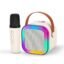 Wembley Rechargeable Karaoke Mic with Speaker for Singing | Wireless Mini Portable Bluetooth Speaker with Microphone & LED Lights | Cute Birthday Gift for Kids Musical Toys for Boys, Girls and Adults