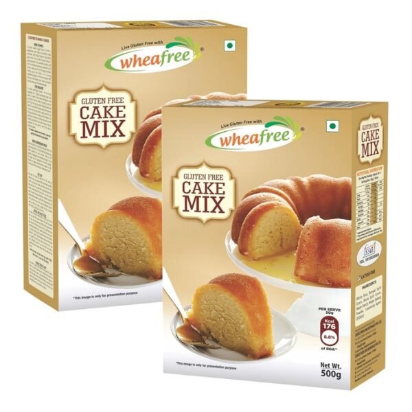 Wheafree Gluten Free Cake Mix (Pack of 2 x 500g each) | Lactose Free | No Added Sugar | Neutral Flavour| Diabetic Friendly | Hassle Free And Quick Baking | Best for Home Baking