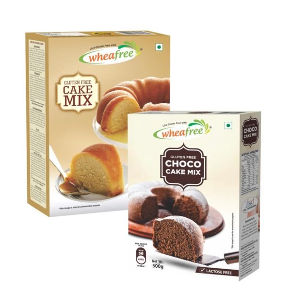 Wheafree Gluten Free Choco Cake Mix (500g) and Vanilla Cake Mix (500g) Combo Pack| Lactose Free | Diabetic Friendly | Hassle Free And Quick Baking | Best for Home Baking | Joyful Baking