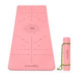 WiseLife Dual Layer TPE Yoga Mat + Carry Strap for Women and Men | Non-Slip Textured Extra Wide & Thick | Pro Balance TPE Exercise Mat For Home, Pilates, Gym & Fitness (6MM, Pink- Brown)