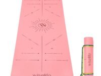 WiseLife Dual Layer TPE Yoga Mat + Carry Strap for Women and Men | Non-Slip Textured Extra Wide & Thick | Pro Balance TPE Exercise Mat For Home, Pilates, Gym & Fitness (6MM, Pink- Brown)