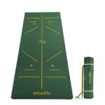 WiseLife TRUE Body Alignment Yoga Mat + Sleek Yoga Strap for Men and Women | Non-Slip Textured Extra Wide & Thick | Pro Balance TPE Exercise Mat For Home, Pilates, Gym & Fitness (6mm, Green)
