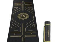 Wiselife True Alignment Yoga Mat + Sleek Yoga Strap For Men And Women | Probalance Eco Tpe Material 6MM | Extra Thick Extra Long Extra Wide | Charcoal Black