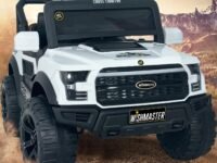 Wishmaster Driving 4 Motors with Bluetooth EV Jeeps for 1, 2, 3, 4, 5, 6 Years | Remote + Steering + Mobile App Control | Kids Car | Birthday Gift