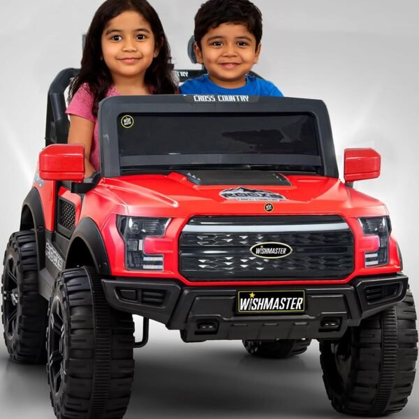 Wishmaster Kids Electric Ride On Car Battery Powered with Remote Control | SUV Ride-On Toy Car for Boys & Girls | 2 Seater, Lights, Music, Off-Road 4x4 Wheel