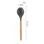 Woodtula Silicone Ladle Spoon, Wooden Handle Seamless Nonstick Kitchen Soup Ladle, BPA-Free & Heat Resistant up to 445°F, Silicone Kitchen Cooking Utensils Baking 31.5 cm Grey