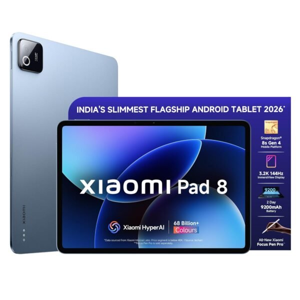 XIAOMI Pad 8 [Smartchoice] Flagship Snapdragon 8s Gen 4 |11.2" 3.2K Display | 8GB, 128GB | Ultra Slim Metal Design | 9200mAh Battery | 68 Bn+ Colours HyperAI | Wi-Fi 7 | Titanium Blue