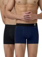 XYXX Men's Aero Super Combed Cotton Regular Fit Solid Antimicrobial Trunks with No Marks Waistband (Pack of 2)