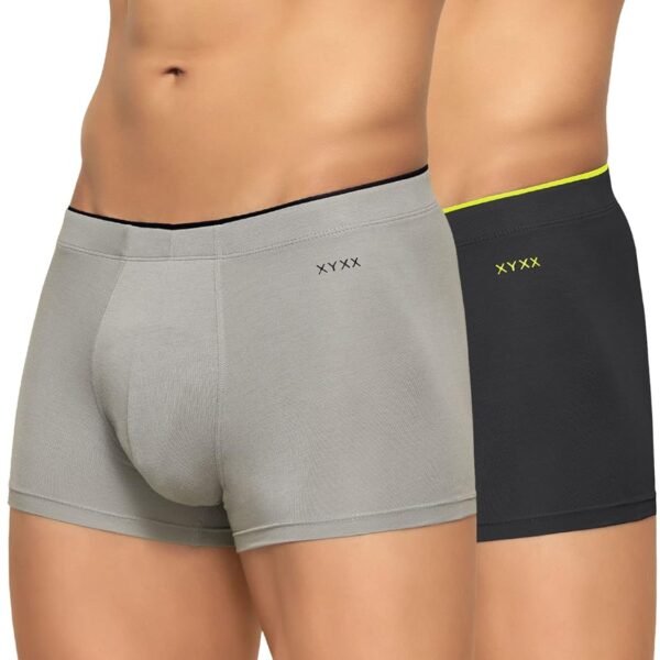 XYXX Men's Uno Micromodal Solid Antimicrobial Trunks | Underwear for Men (Pack of 2)