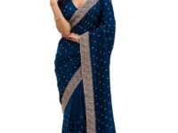 Yashika Women Vichitra Silk Saree with Embroidered Border| Latest Sarees Bollywood Sari | New Sarees | Saree Blouse| Designer Saree (AZ-YS-OG-LADYQUEEN-Parent)