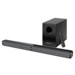 ZEBRONICS 120 Watts Soundbar, Home Theatre, Dual Racetrack Drivers Soundbar, 13.33cm Subwoofer, HDMI ARC, Bluetooth v5.1, USB, Glossy Finish, Wall Mountable, 2.1 Ch (Juke BAR 3910)
