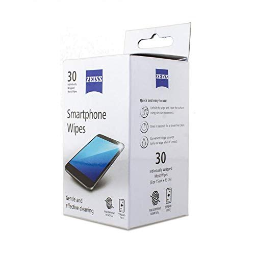 ZEISS Smartphone Wipes 30 Count - Pack of 1| Perfect Screen Cleaner for Smartphones, Mobile Phone, Laptops, Tablets, TVs and other screen devices